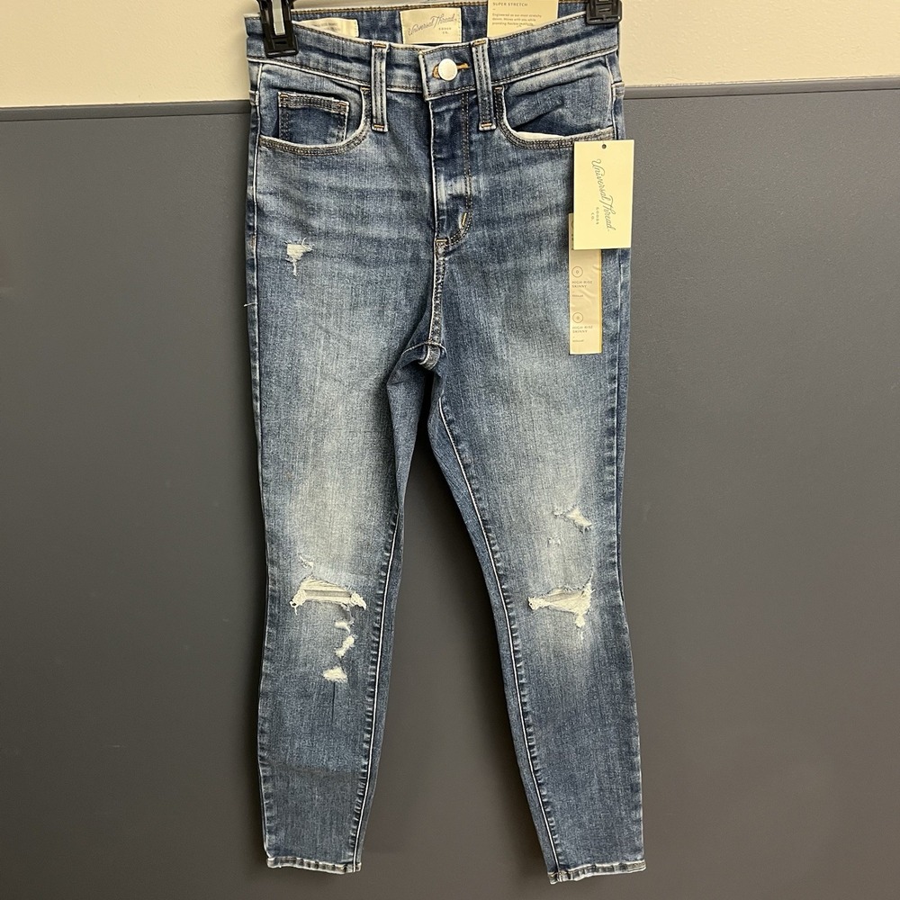 Universal Thread Women's Size 0 R High Rise Skinny Supper Stretch Pant Jeans NWT